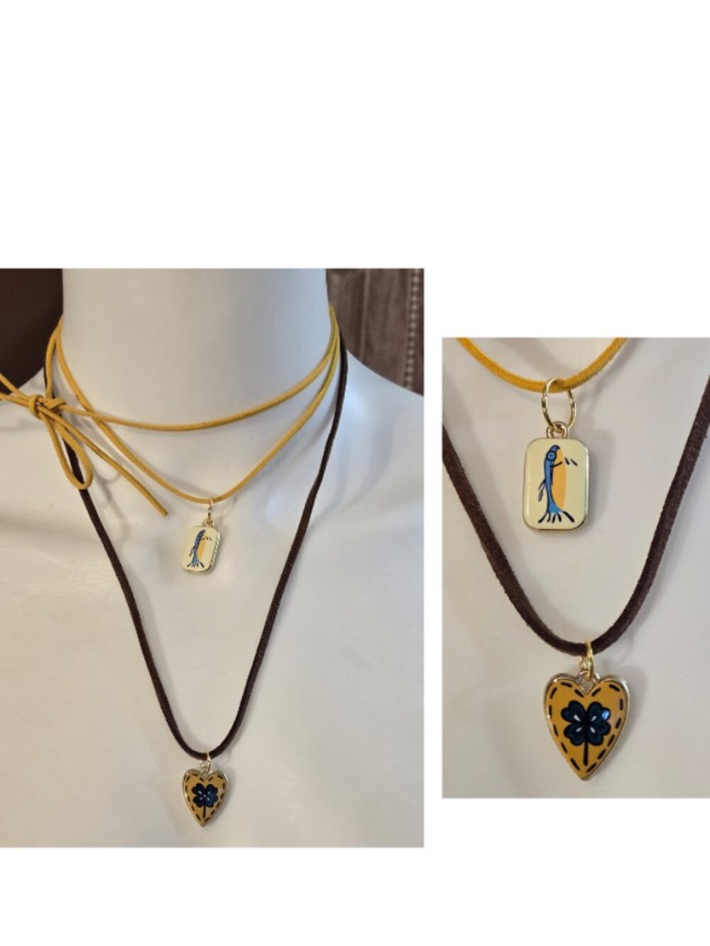 NEW Mix N Match DUO of Charms on Suede Necklaces
